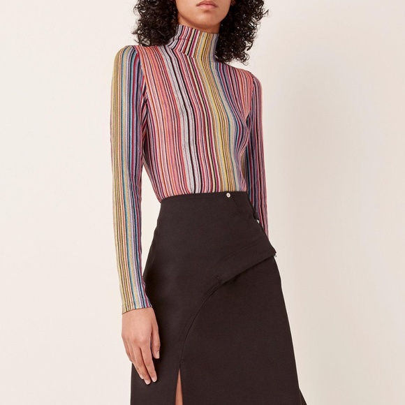 beaufille Tops - beaufille Rainbow "Mena" Woven Knit Turtleneck